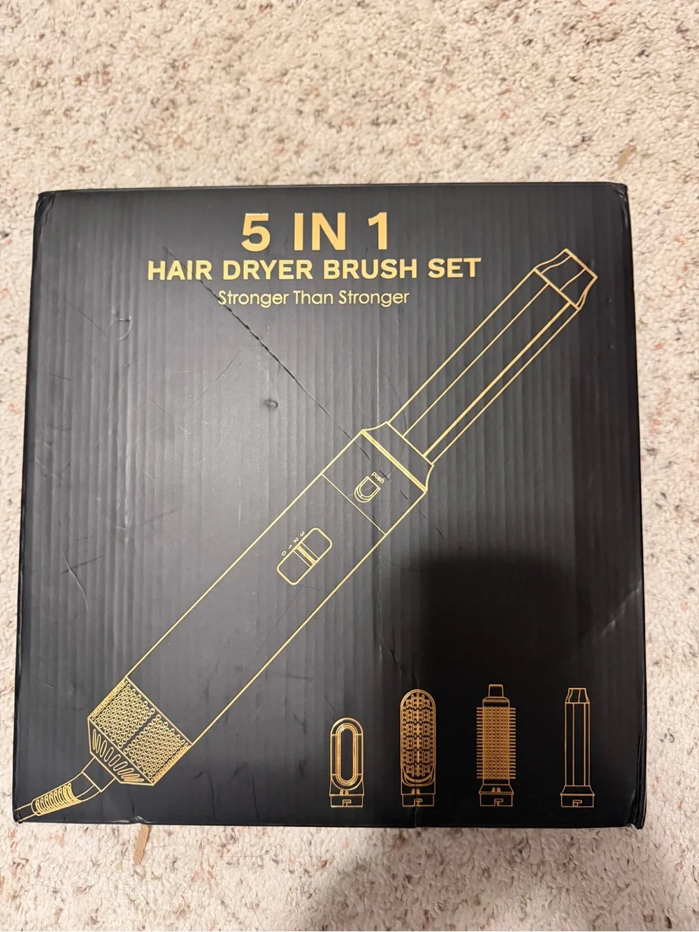 White and Gold Corded Hair Styling Set with Interchangeable Attachments